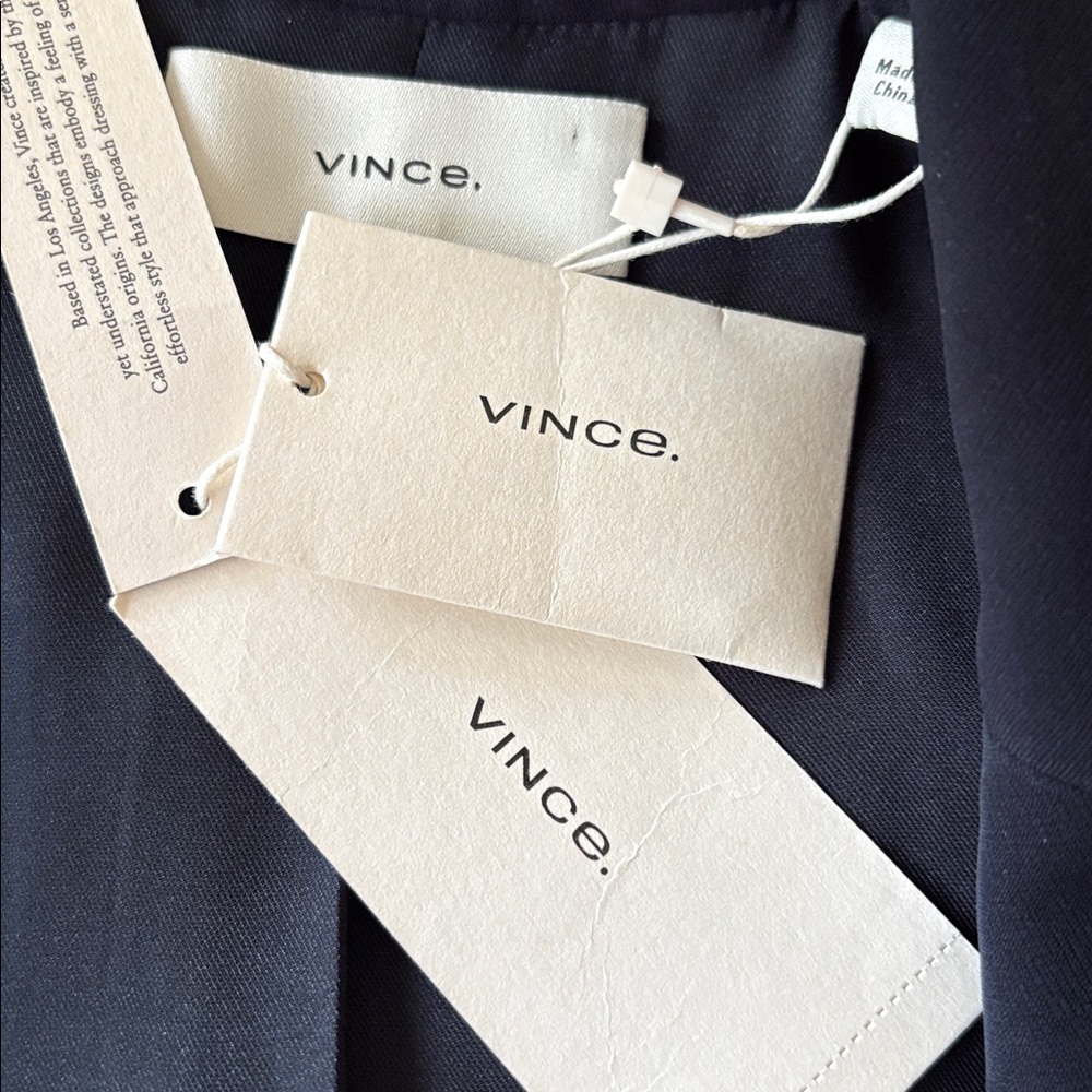 VINCE Concealed Closure Notch Lapel Blazer Black Size 14 NWT - Picture 13 of 14